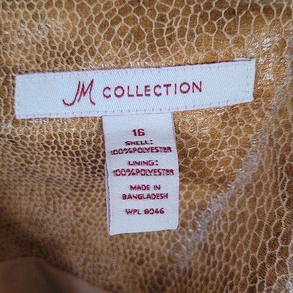 JM Collection Vegan Leather Jacket Womens Suze 16 - Picture 9 of 9